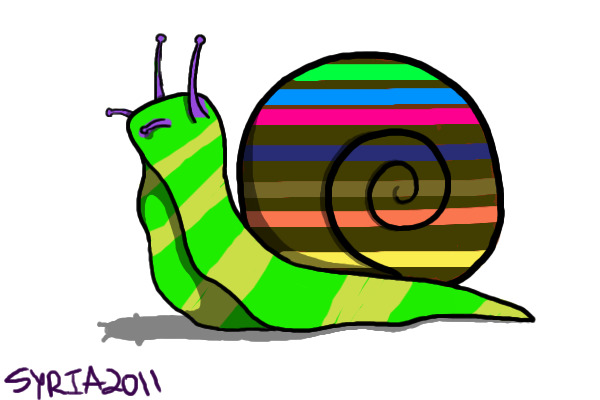 So I colored in the snail xD