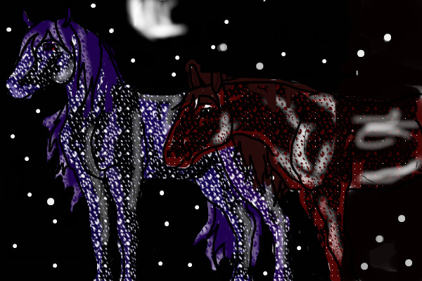 Horses, dark moon