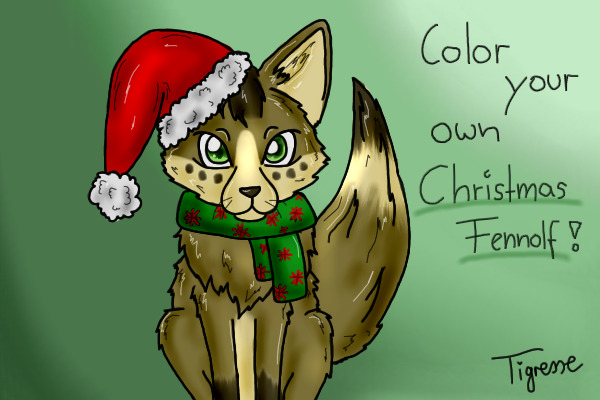 Color your own Christmas Fennolf!