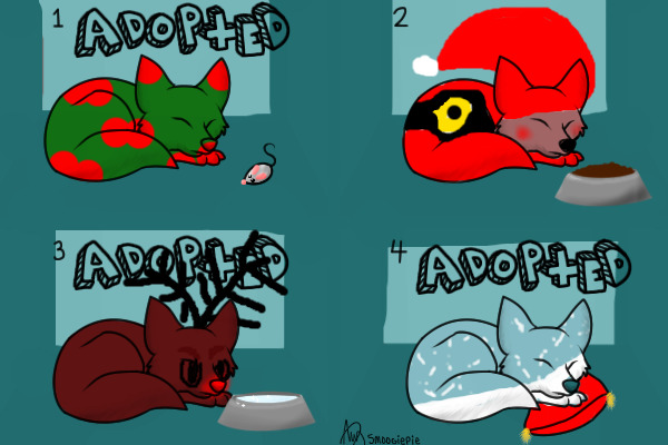 7th or 6th litter of baby fox adoptables!(x-mas themed!)