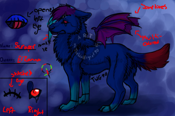 Scraper's Demon Wolf Form (Character and Ex-Fursona)