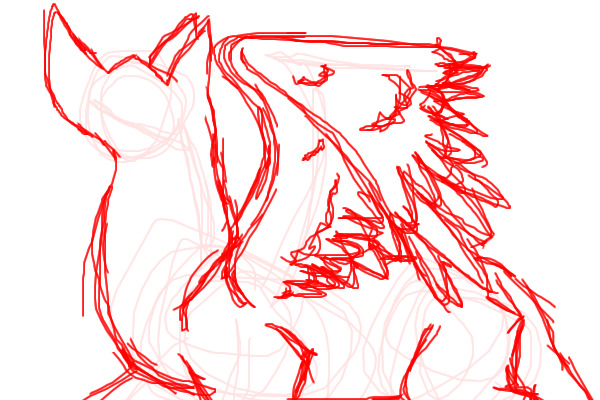 Winged wolf sketch