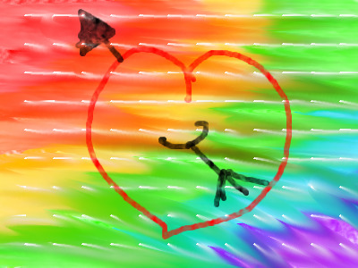 heart with rainbow bakckground