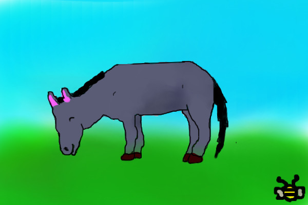 A Grazing Donkey
