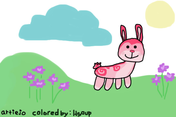 Happiness is a pink swirl bunny.