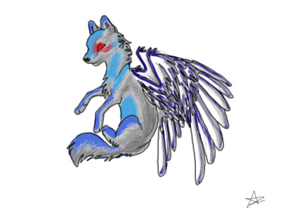 Random flying wolf