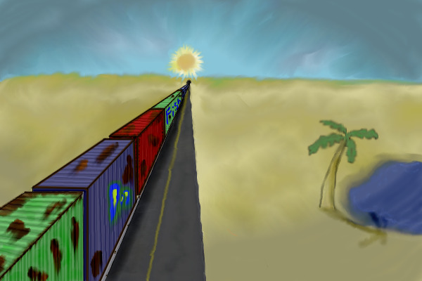 Train in the Sunrise