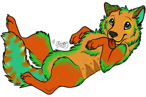 coloured-in fox