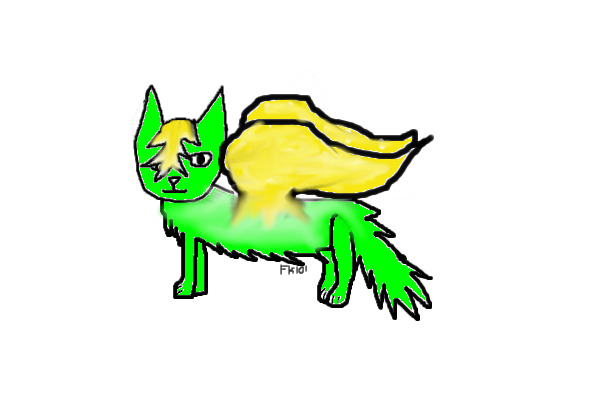 Green Cat With Wings :3