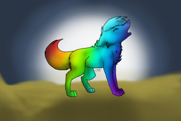 Wolf Howing at the Moon