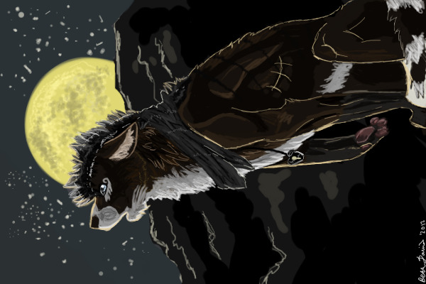 Howling to the moon!
