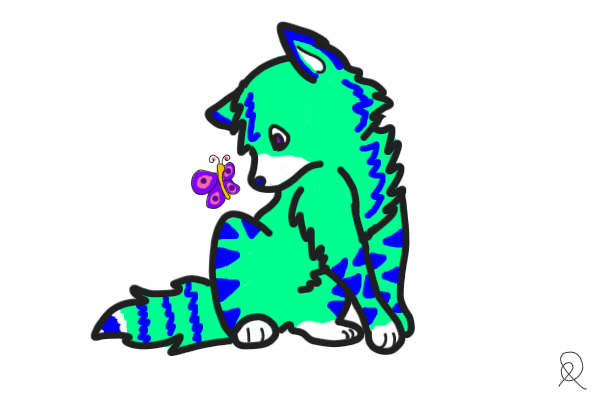 Doggie and butterfly