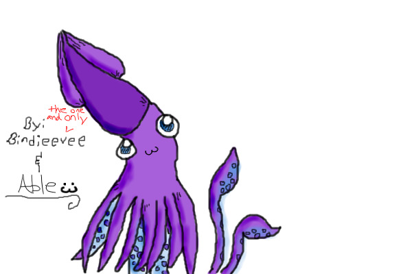 Purple Squiddy -- Linart by the one and only BindiEevee
