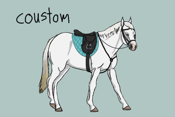 Custom grey horse w/ tack