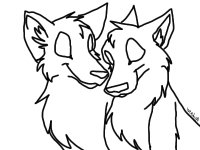 Wolf couple lineart