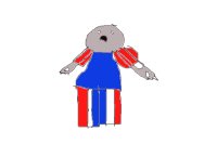Really bad drawing of a bear dressed up as uncle sam.