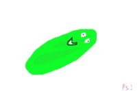 really creepy drawing of larry the cucumber.