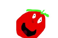 really creepy drawing of bob the tomato.