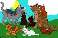 ferncloud, dustpelt, and their kits in starclan (spoilers!)