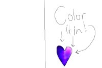 Coloured in heart