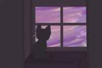 just a cat sittin at a window