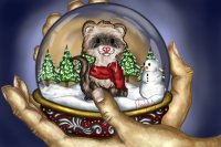 Ferret in a Snow Globe
