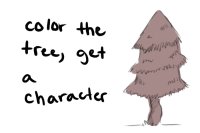 color the tree and get a character
