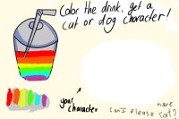 'color a drink, get a character' thingy