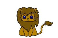 Kawaii lion (colored in)
