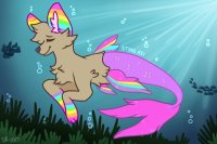 Rainbow mermaid doggo