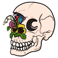 moon skull flowerbed thing