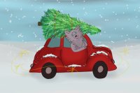 Christmas Car & Tree Editable