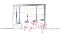 Sketch of window with plants
