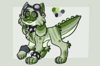 green dino kitty dog !!
