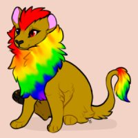 Rainbow lion pride
