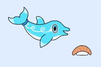 Dolphin and a peice of sushi~