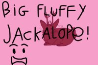 Big fluffy Jackalope editable
