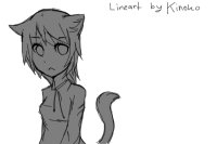 Free Lineart - Cat girl