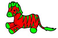 Red and green zebra